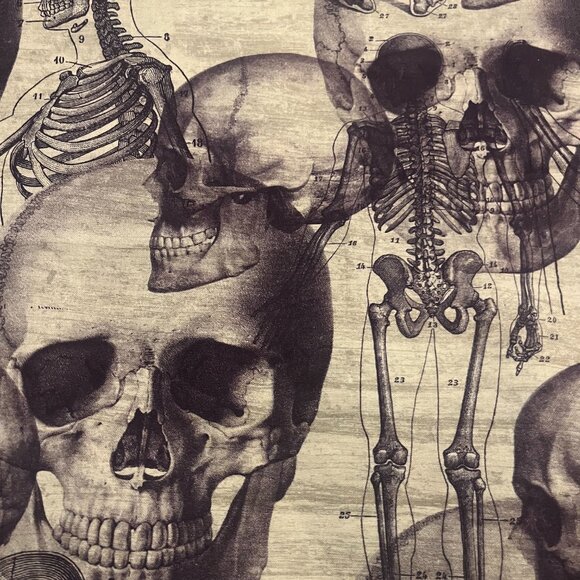 Unique HUMAN SKELETONS Handmade Cotton Pillowcase fits a Standard/Queen Pillow - Picture 2 of 3